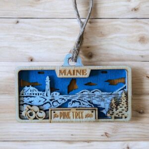 Maine License Plate Ornament