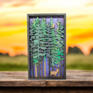 Forest with Deer and Owl