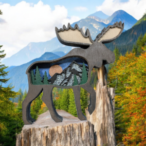 Small Moose Moon and Mountains