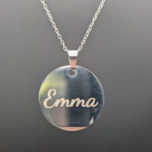 Small Round Stainless Pendant Necklace